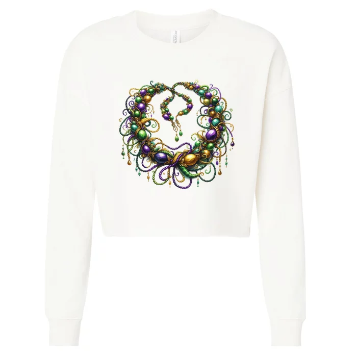 Mardi Gras Celebration Cropped Pullover Crew