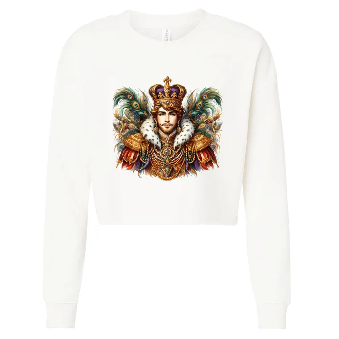 Mardi Gras Celebration Cropped Pullover Crew