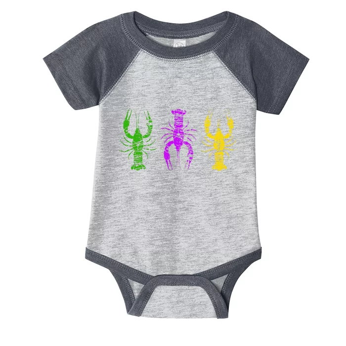 Mardi Gras Crawfish Jester Hat Bead New Orleans Gifts Infant Baby Jersey Bodysuit