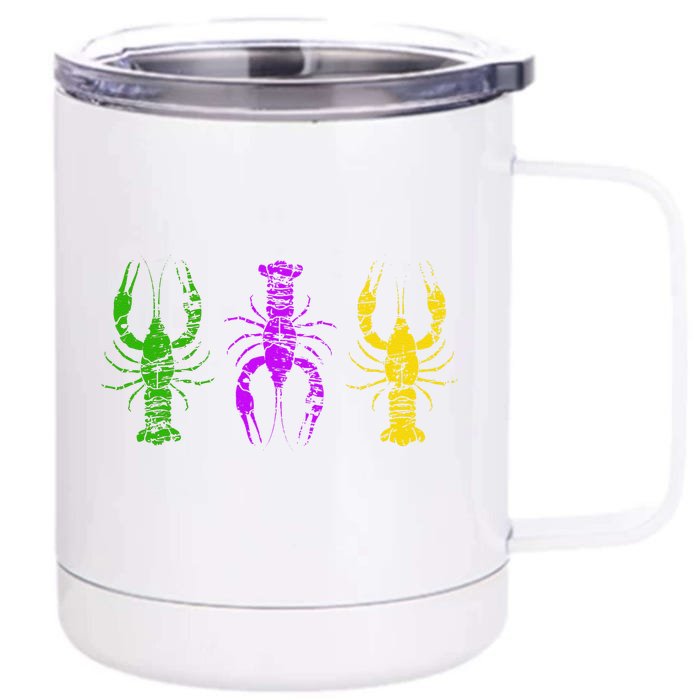 Mardi Gras Crawfish Jester Hat Bead New Orleans Gifts Front & Back 12oz Stainless Steel Tumbler Cup