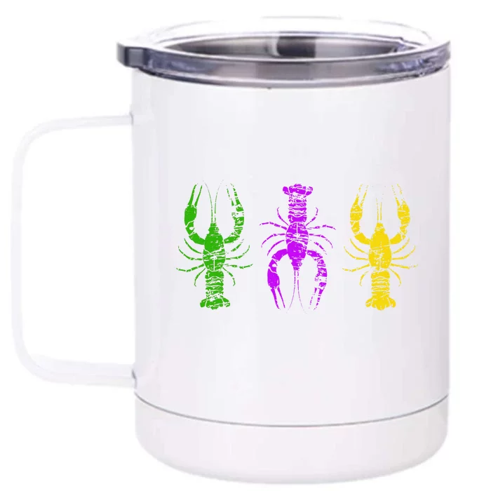 Mardi Gras Crawfish Jester Hat Bead New Orleans Gifts Front & Back 12oz Stainless Steel Tumbler Cup