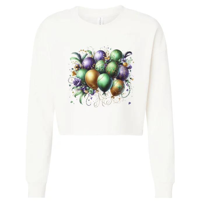 Mardi Gras Celebration Cropped Pullover Crew