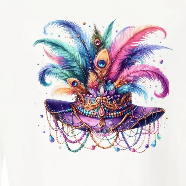 Mardi Gras Celebration Cropped Pullover Crew