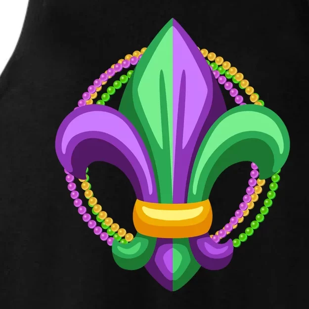 Mardi Gras Celebration Beads Ladies Tri-Blend Wicking Tank