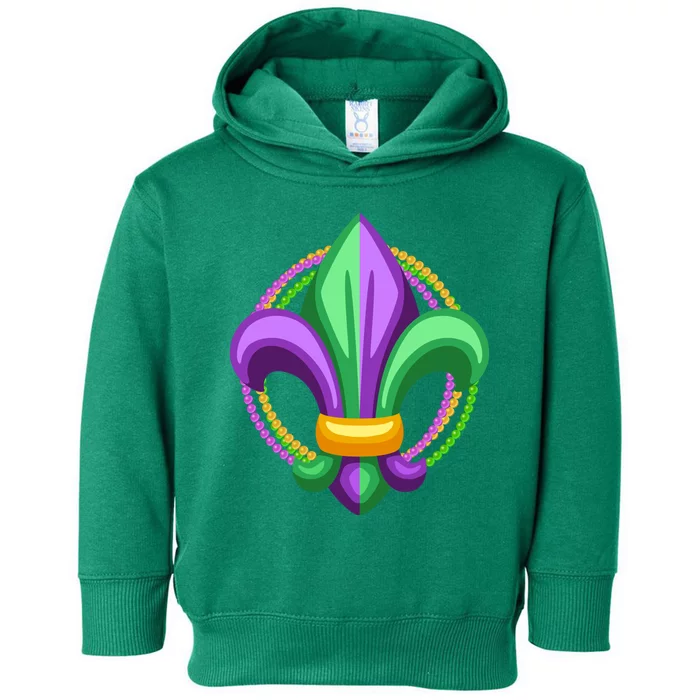 Mardi Gras Celebration Beads Toddler Hoodie