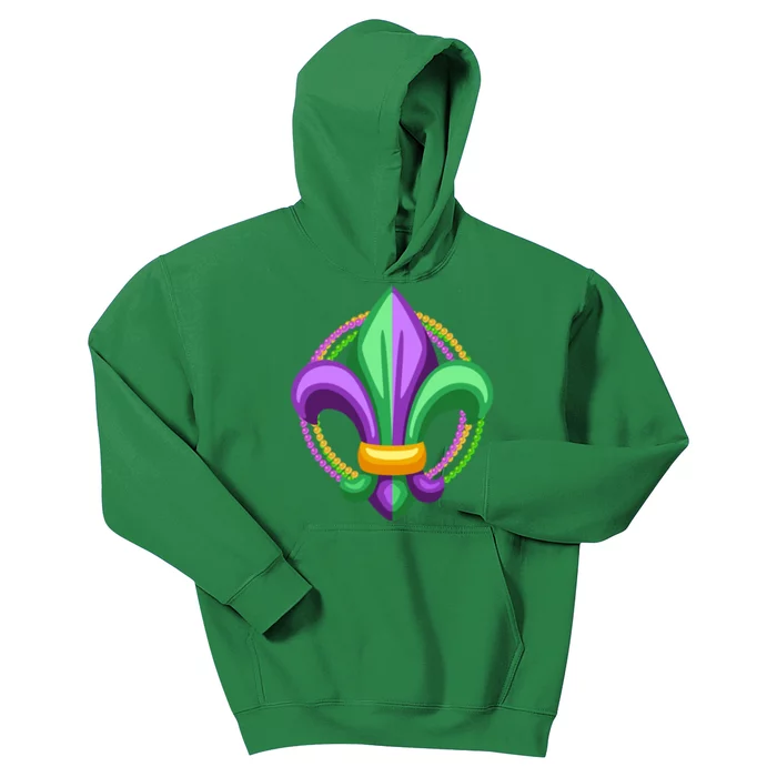 Mardi Gras Celebration Beads Kids Hoodie