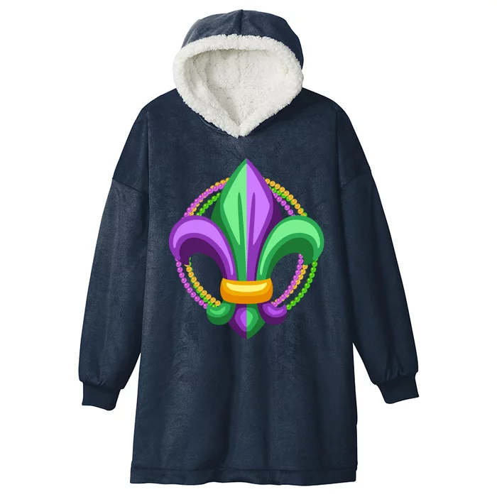 Mardi Gras Celebration Beads Hooded Wearable Blanket