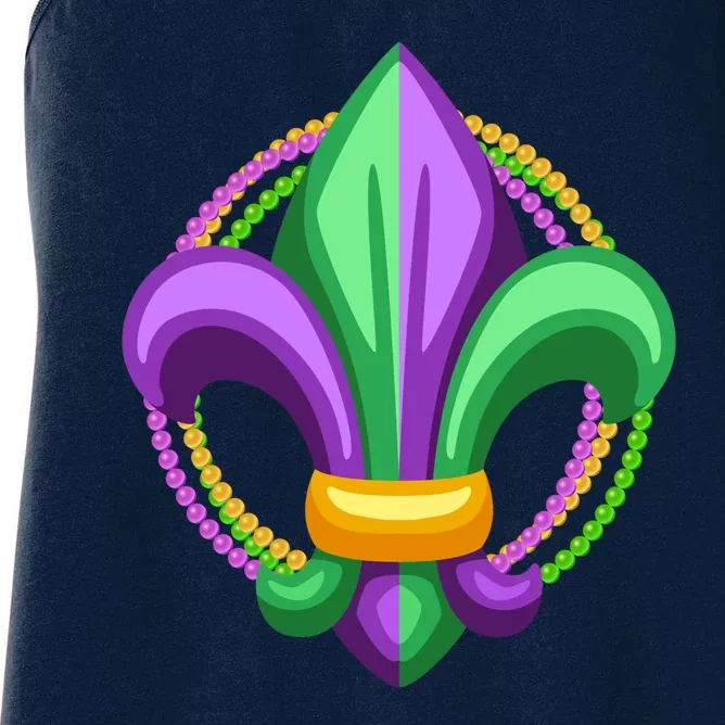 Mardi Gras Celebration Beads Women's Racerback Tank