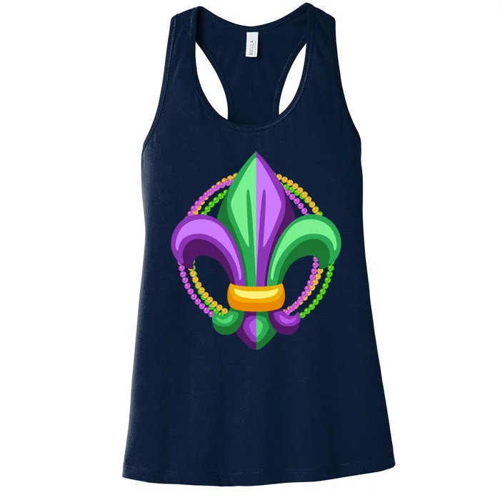 Mardi Gras Celebration Beads Women's Racerback Tank