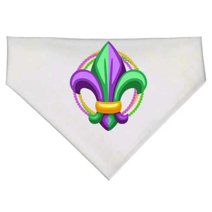 Mardi Gras Celebration Beads USA-Made Doggie Bandana