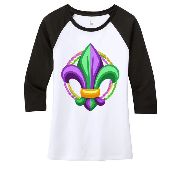 Mardi Gras Celebration Beads Women's Tri-Blend 3/4-Sleeve Raglan Shirt