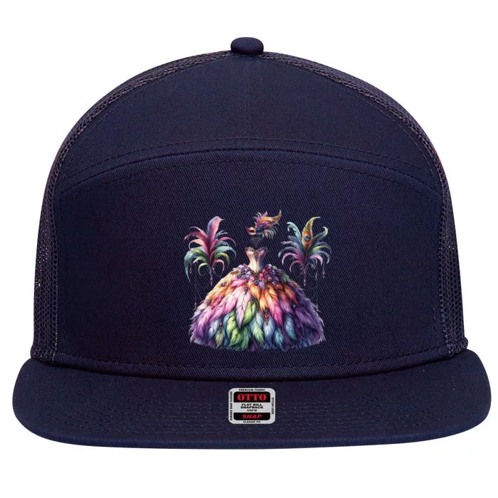 Mardi Gras Celebration 7 Panel Mesh Trucker Snapback Hat