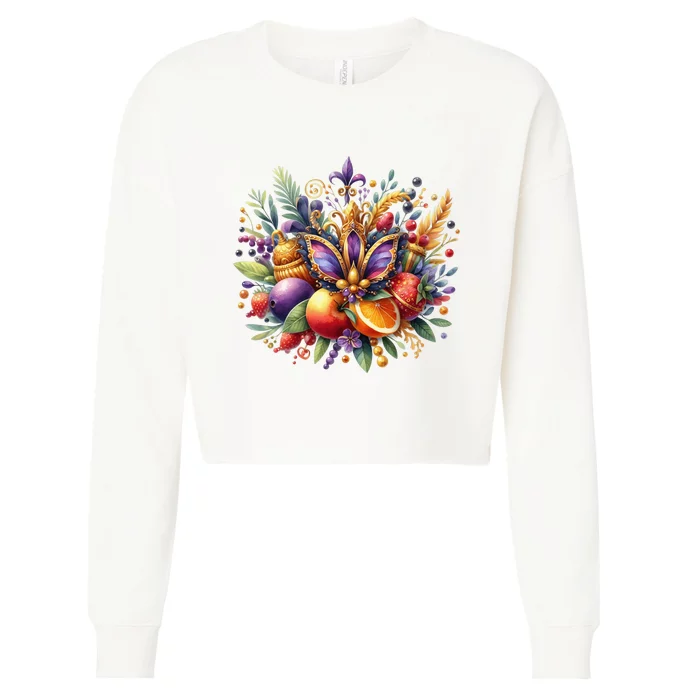 Mardi Gras Celebration Cropped Pullover Crew