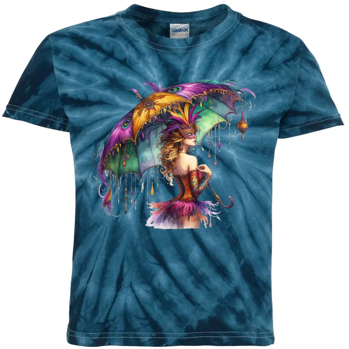 Mardi Gras Celebration Kids Tie-Dye T-Shirt