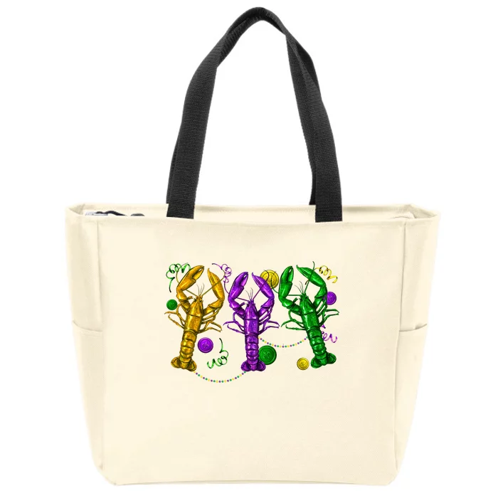 Mardi Gras Crawfish Carnival Costume Parade Zip Tote Bag