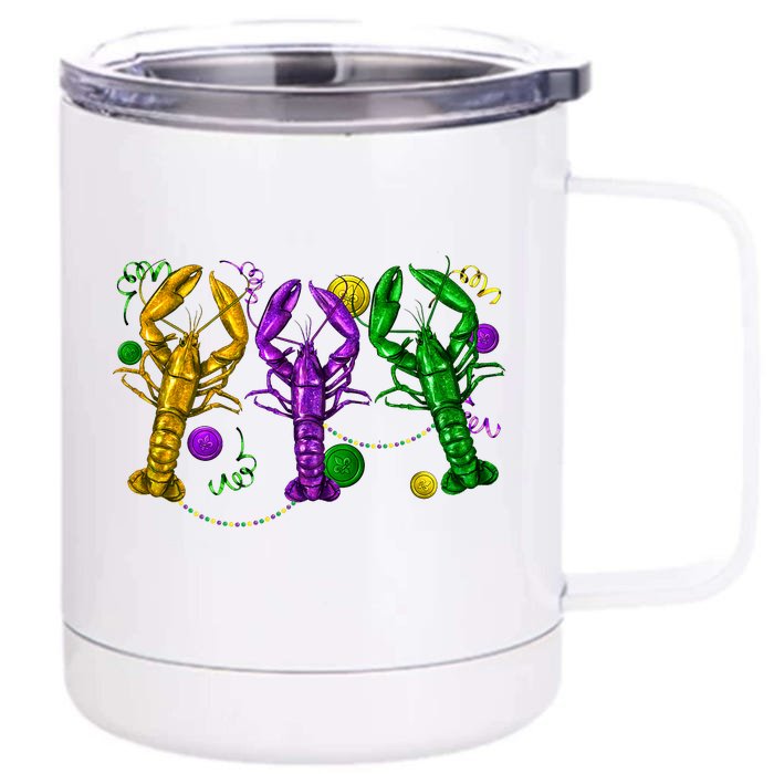 Mardi Gras Crawfish Carnival Costume Parade Front & Back 12oz Stainless Steel Tumbler Cup