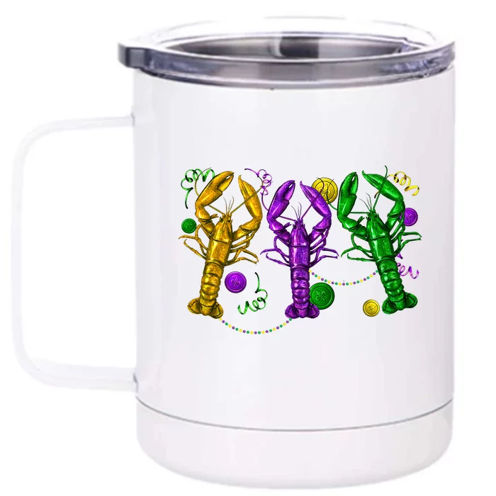 Mardi Gras Crawfish Carnival Costume Parade Front & Back 12oz Stainless Steel Tumbler Cup