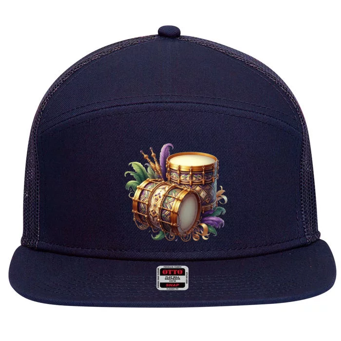 Mardi Gras Celebration 7 Panel Mesh Trucker Snapback Hat