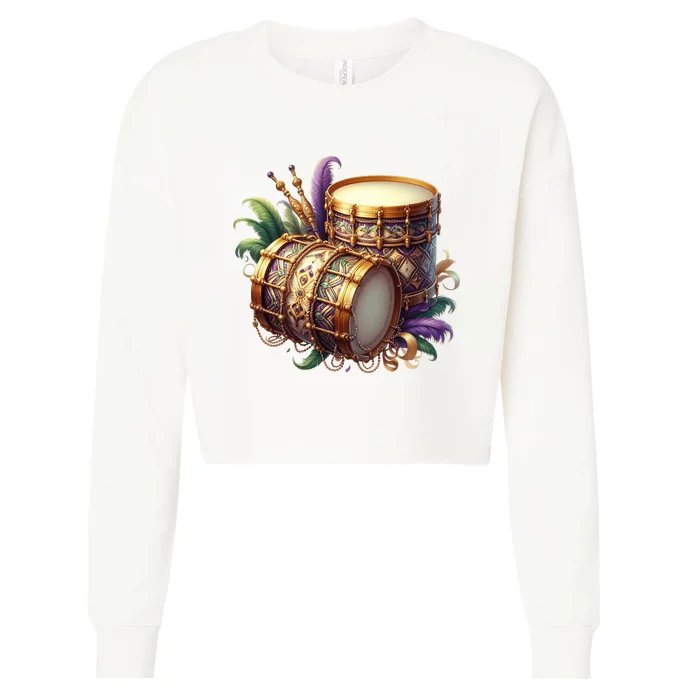 Mardi Gras Celebration Cropped Pullover Crew