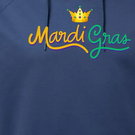 Mardi Gras Crown Celebration Performance Fleece Hoodie