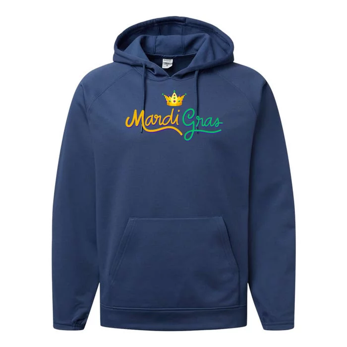 Mardi Gras Crown Celebration Performance Fleece Hoodie