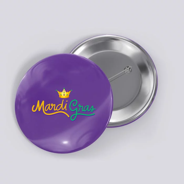 Mardi Gras Crown Celebration Button