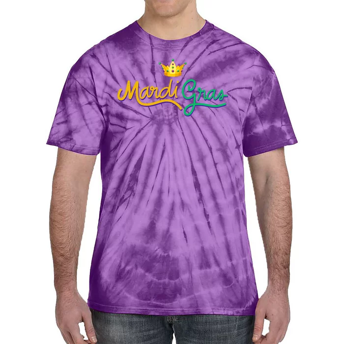 Mardi Gras Crown Celebration Tie-Dye T-Shirt