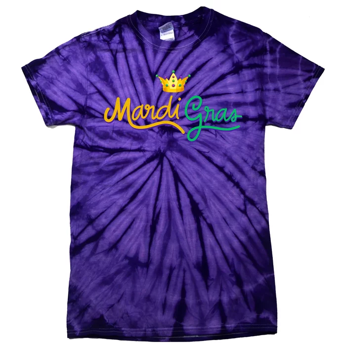 Mardi Gras Crown Celebration Tie-Dye T-Shirt