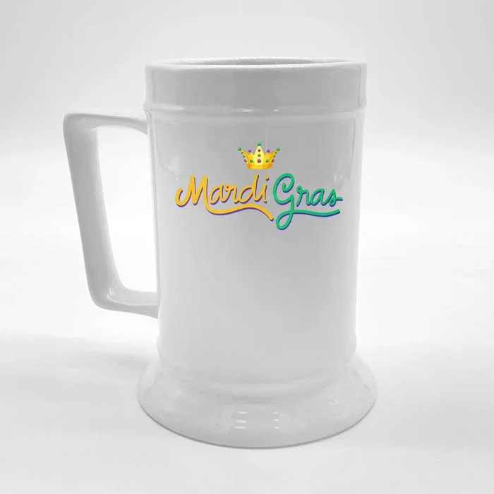 Mardi Gras Crown Celebration Front & Back Beer Stein