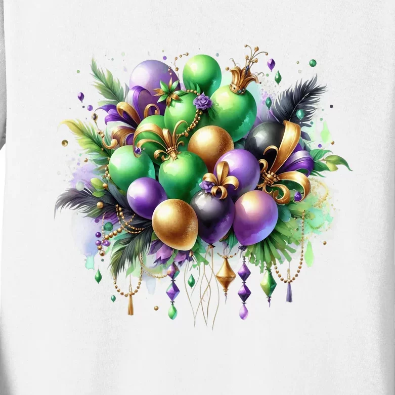 Mardi Gras Celebration Kids Long Sleeve Shirt