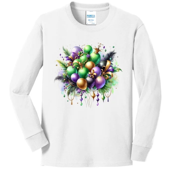 Mardi Gras Celebration Kids Long Sleeve Shirt