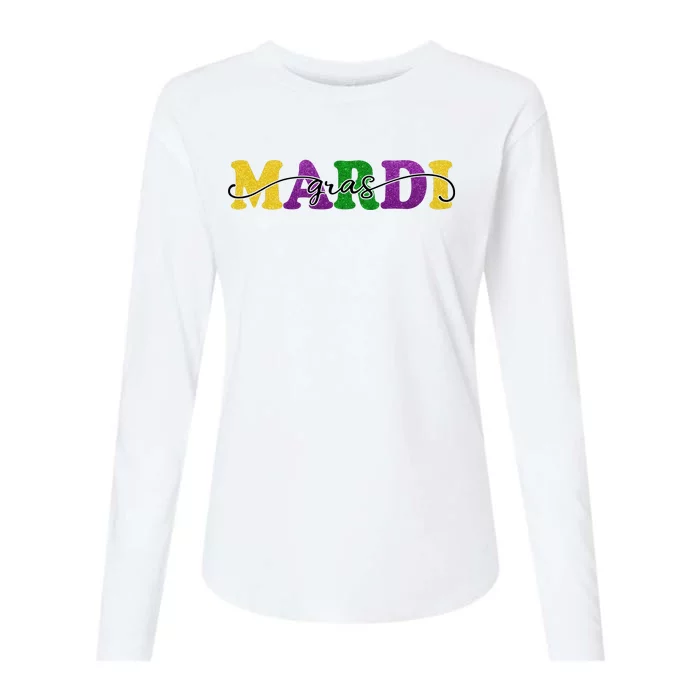 Mardi Gras Celebration Festive Womens Cotton Relaxed Long Sleeve T-Shirt