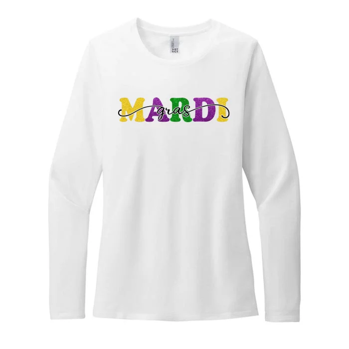 Mardi Gras Celebration Festive Womens CVC Long Sleeve Shirt