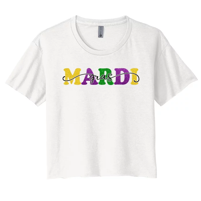 Mardi Gras Celebration Festive Women's Crop Top Tee