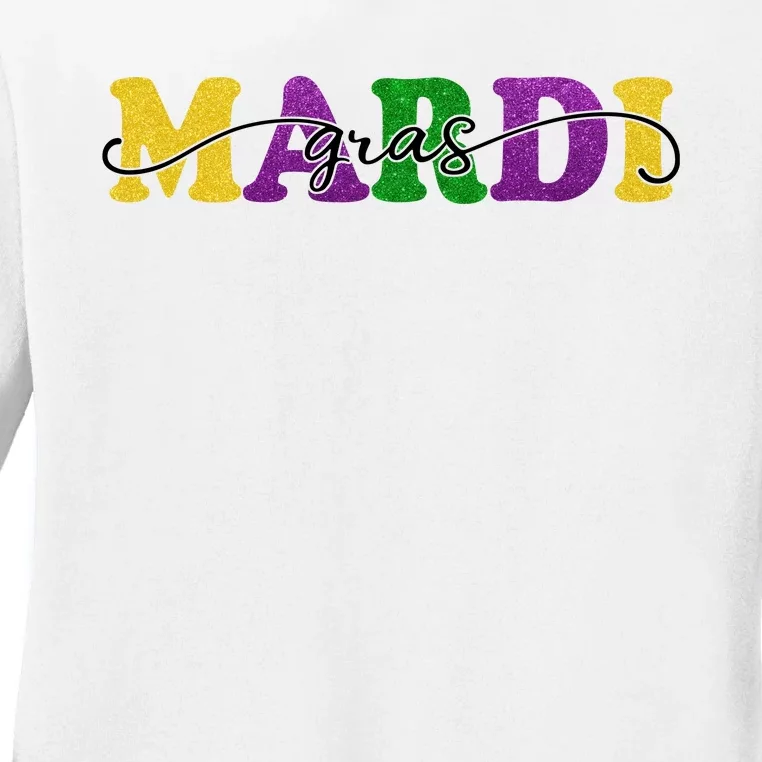 Mardi Gras Celebration Festive Ladies Long Sleeve Shirt