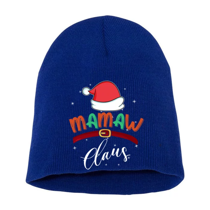 Mamaw Grandma Claus Santa Christmas Family Matching Funny Gift Short Acrylic Beanie