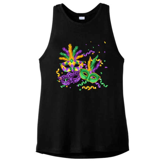 Mardi Gras Carnival New Orleans Celebration Ladies Tri-Blend Wicking Tank