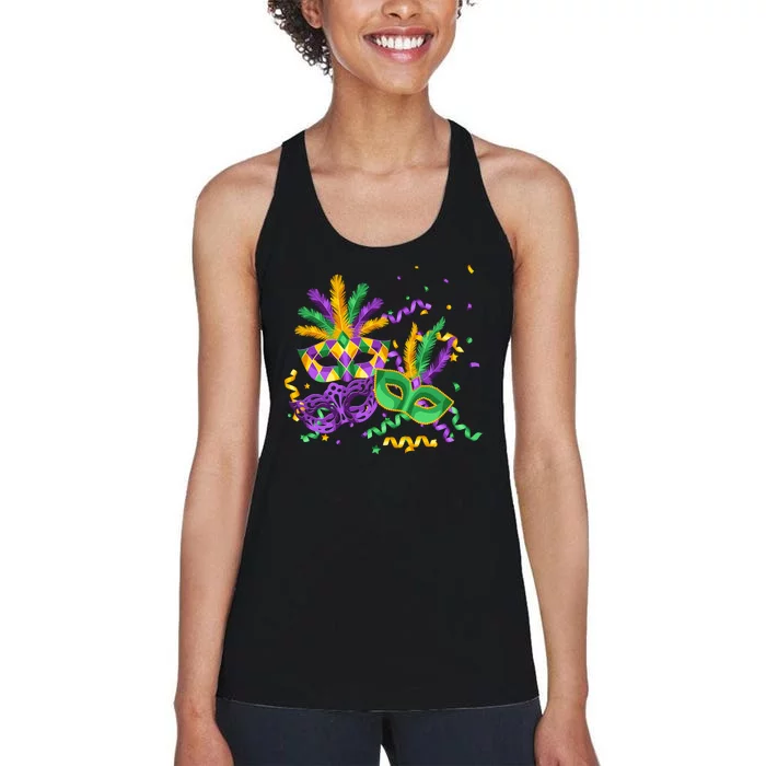 Mardi Gras Carnival New Orleans Celebration Women's Racerback Tank