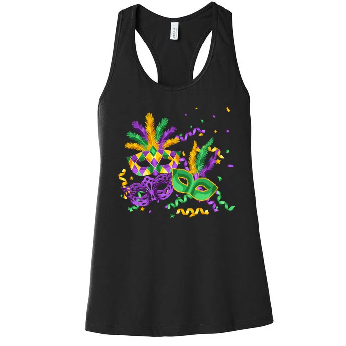 Mardi Gras Carnival New Orleans Celebration Women's Racerback Tank