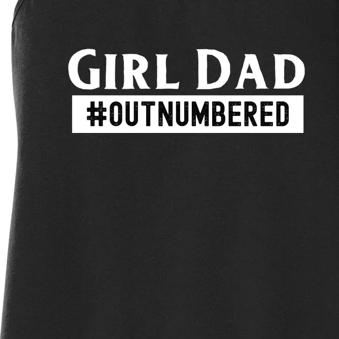 Mens Girl Dad Fathers Day From Wife Daughter Women's Racerback Tank