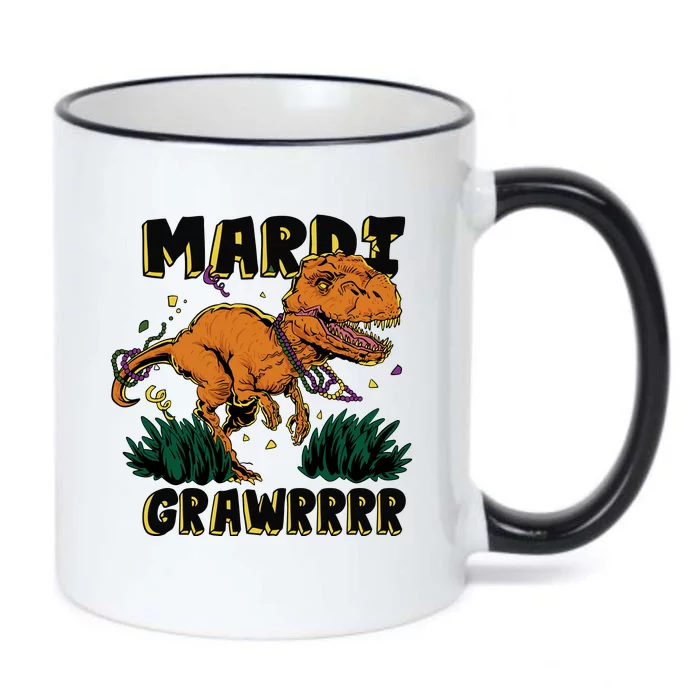 Mardi Gras Dinosaur Celebration Black Color Changing Mug