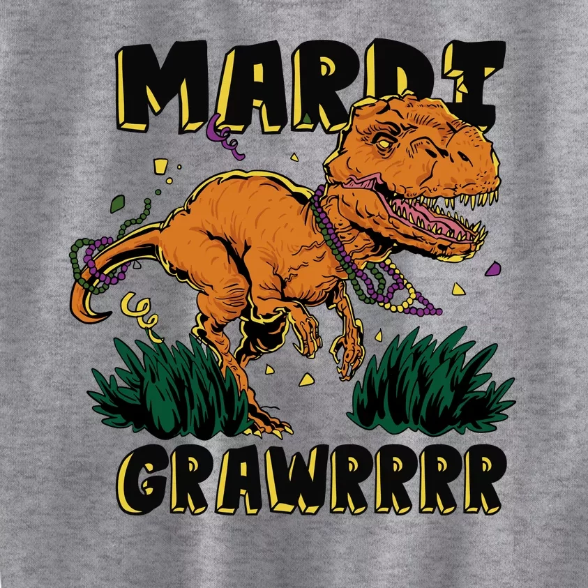 Mardi Gras Dinosaur Celebration Kids Sweatshirt