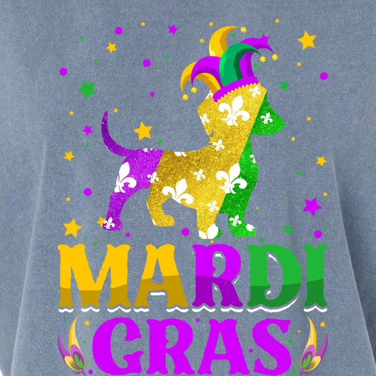 Mardi Gras Dachshund Dog Lover Carnival Jester Gift Garment-Dyed Women's Muscle Tee