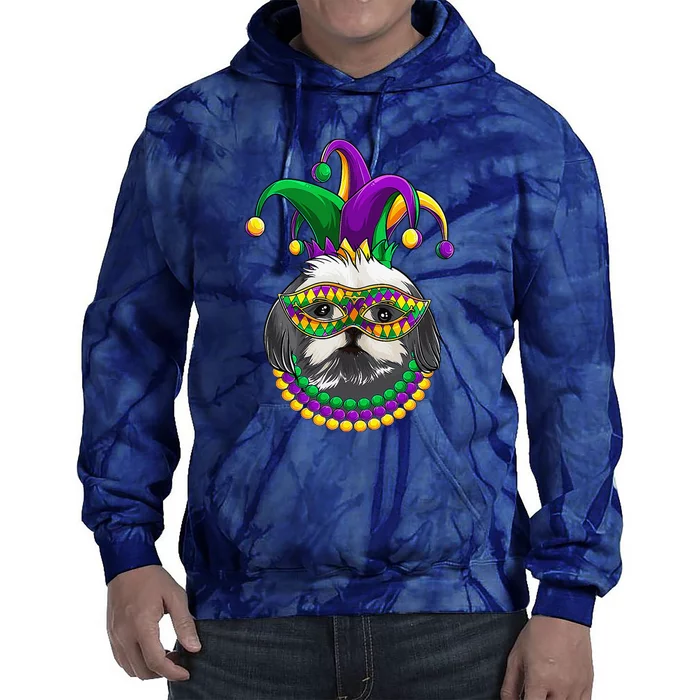 Mardi Gras Dog Apparel Shih Tzu Dog Mom Dad Lovers Tie Dye Hoodie