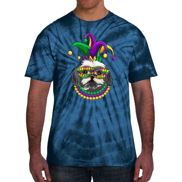 Mardi Gras Dog Apparel Shih Tzu Dog Mom Dad Lovers Tie-Dye T-Shirt