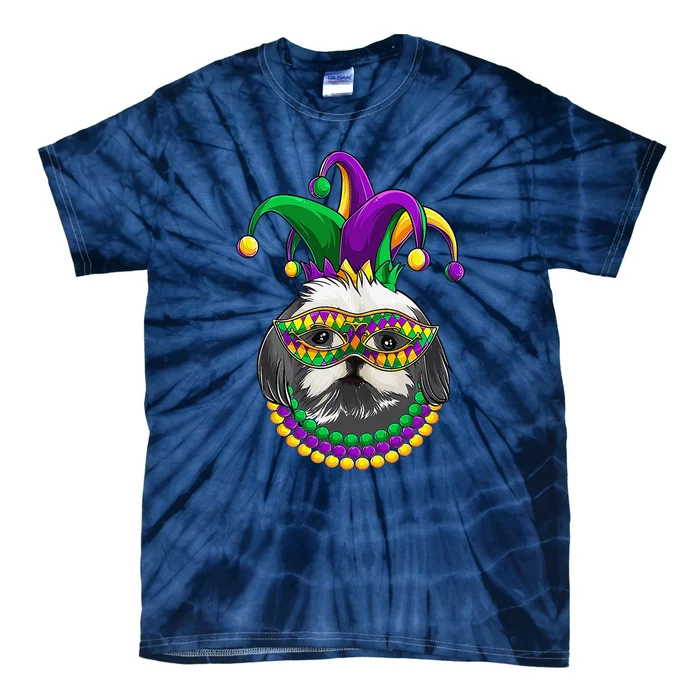 Mardi Gras Dog Apparel Shih Tzu Dog Mom Dad Lovers Tie-Dye T-Shirt