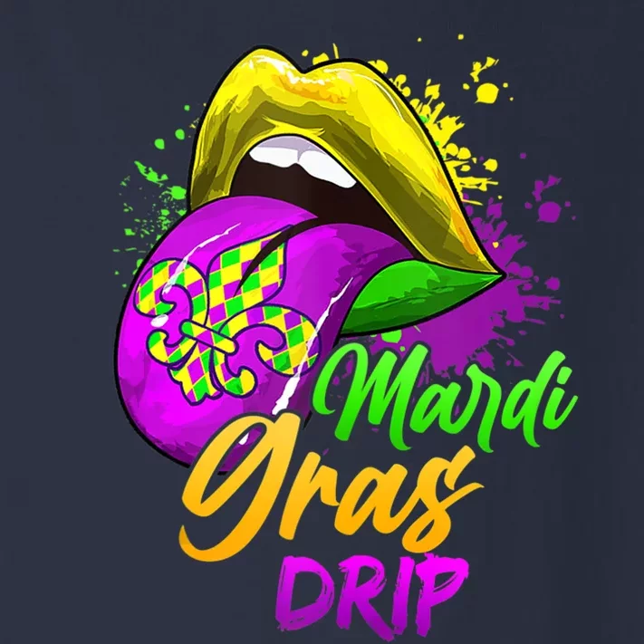 Mardi Gras Drip Mardi Gras Toddler Long Sleeve Shirt