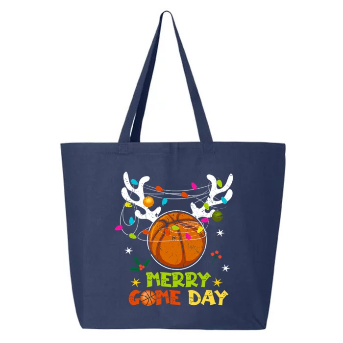 Merry Game Day Christmas Basketball Reindeer Xmas Sport Cool Gift 25L Jumbo Tote