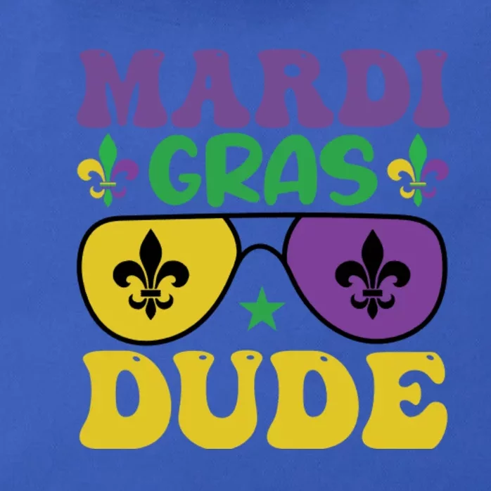 Mardi Gras Dude Sunglasses With Fleur De Lis Zip Tote Bag