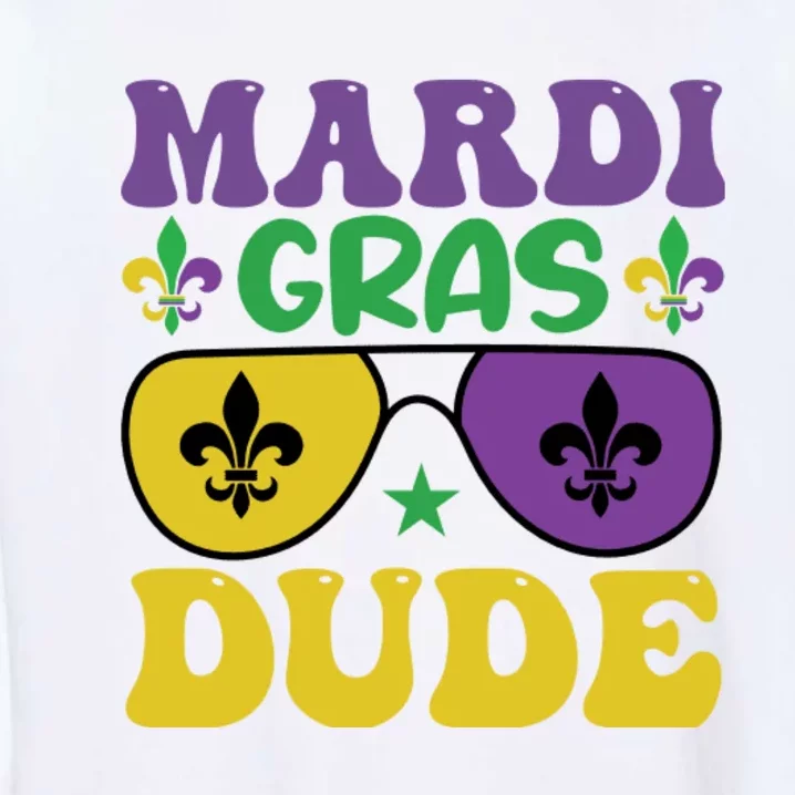 Mardi Gras Dude Sunglasses With Fleur De Lis Garment-Dyed Sweatshirt